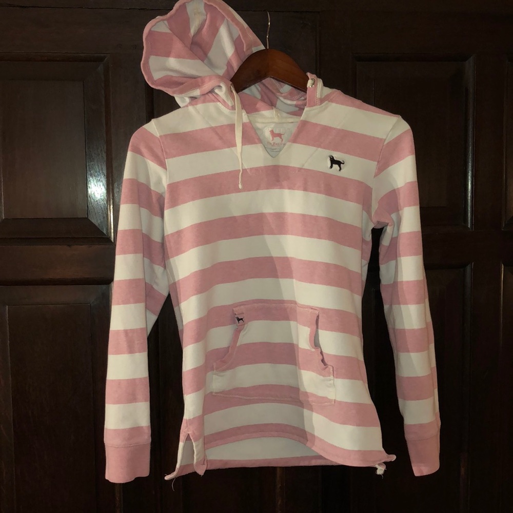 Black Dog Pink & White Striped Sweatshirt